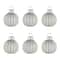 Glitter Striped White Glass Christmas Ornament with Place Card Holders, 6 ct.